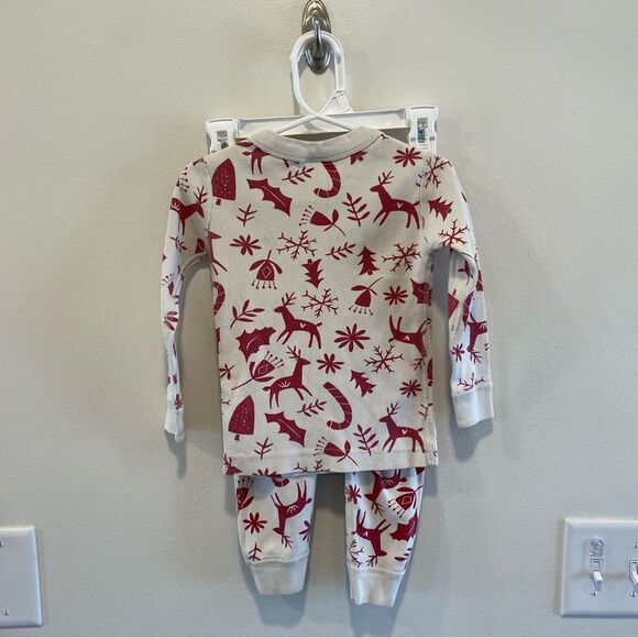 Hanna Andersson organic long john pajama set sz 100 scandi deer (US 4) - Picture 2 of 6